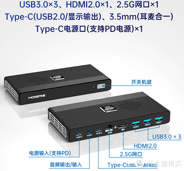 低功耗、轻薄便携，拓展能力也不错的N100迷你主机MOREFINE摩方M6