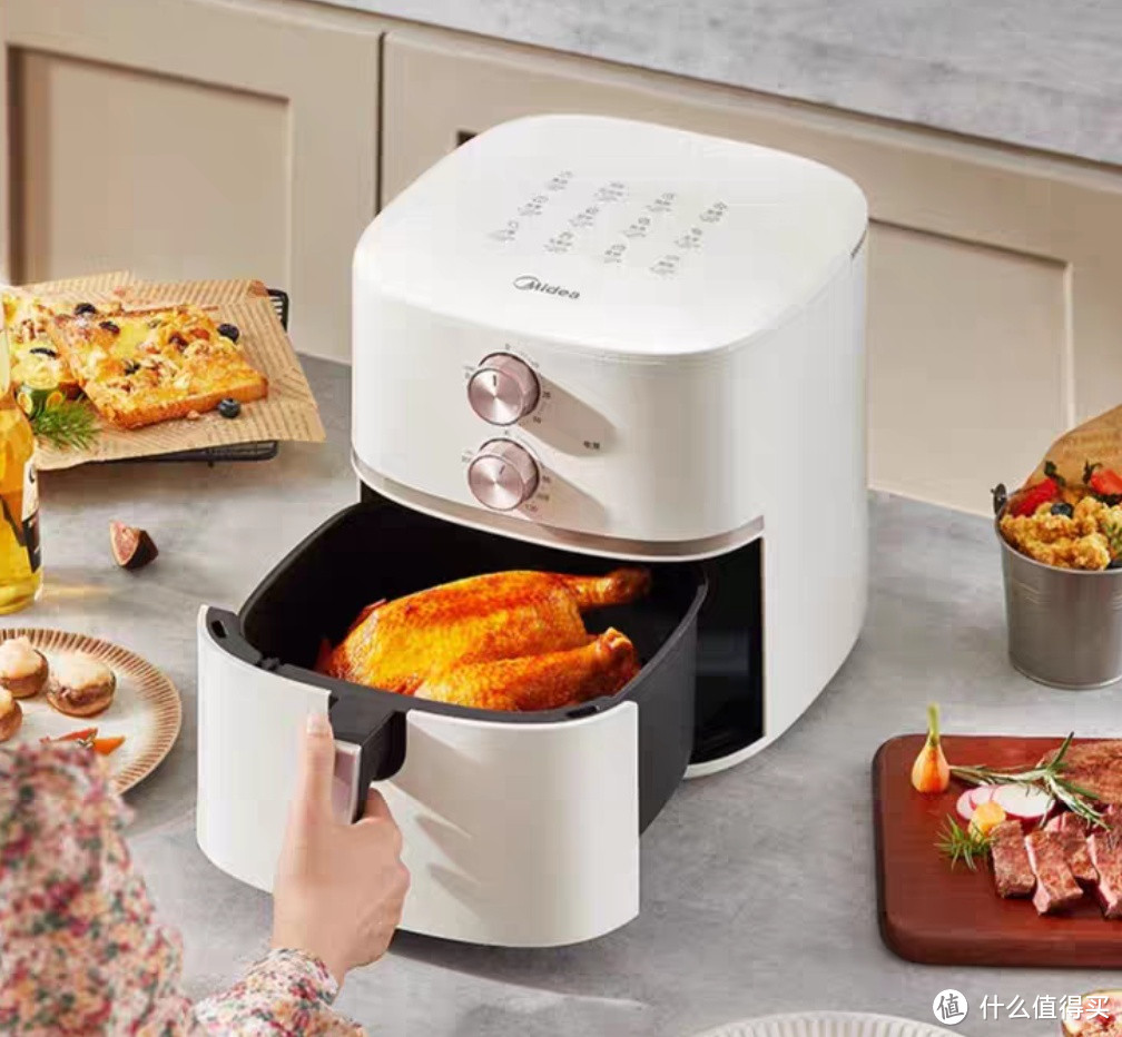 相见恨晚家电好物，美的空气炸锅家用智能多功能大容量新款空气炸电薯条机电烤箱一体
