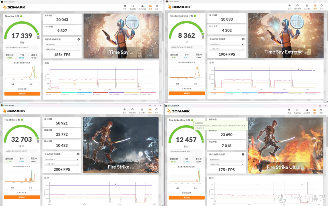3dmark挑了fire strike和time spy的1080p和4k来跑.