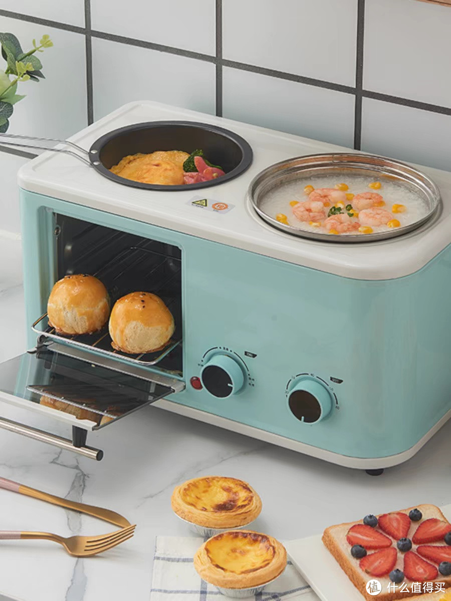 多功能早餐机家用四合一早餐机三合一烤面包机电烤箱