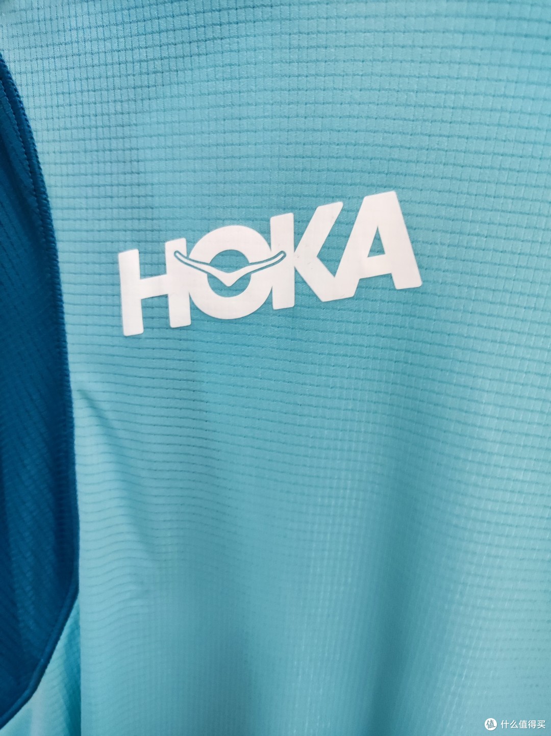 HOKA ONE ONE 圆领蓝色速干短袖运动衫