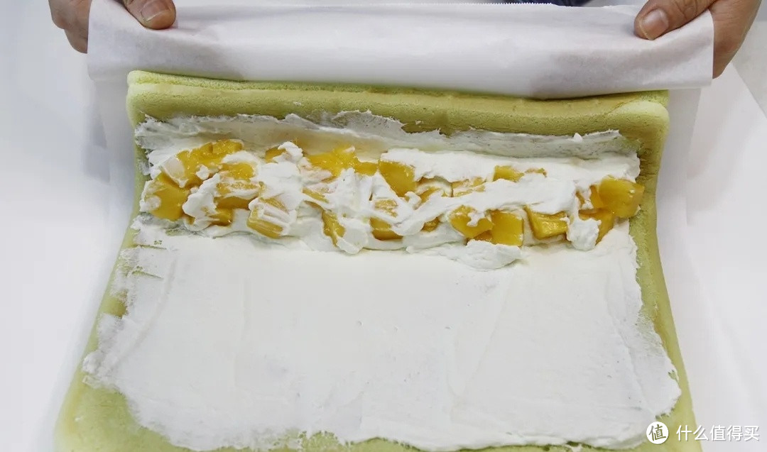 斑斓芒果蛋糕卷，清新不腻~