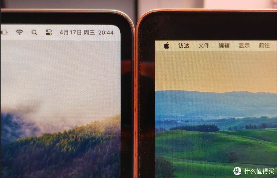 边框对比:左新款Air、右老款Air
