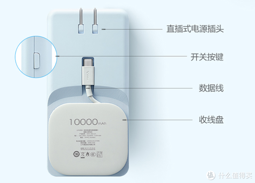 优缺点都明显:BULL 公牛多合一移动电源 GNV-PB310T