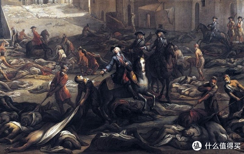 描述欧洲黑死病场景的油画
