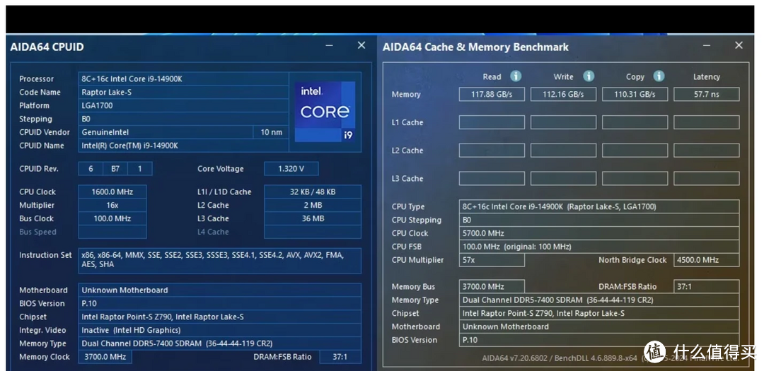 7400 MT/s（CL36 1.4V）