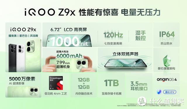 iQOO Z9x开启预售：6000毫安+7.99毫米+立体双扬，价格很厚道