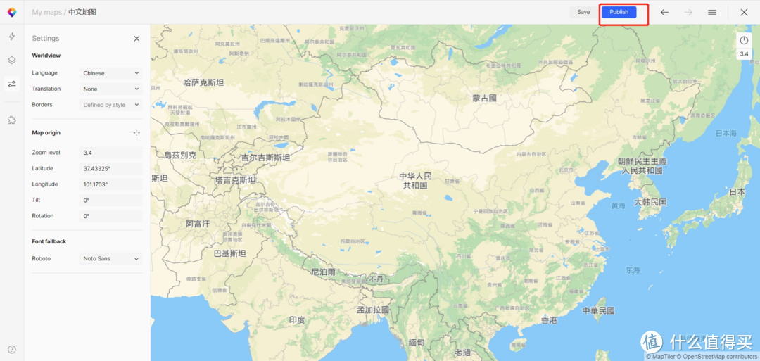 将immich相册地图模块设置为中文地图