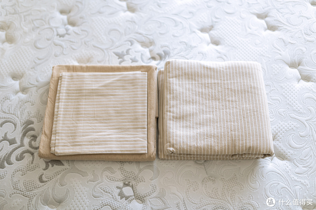 天然纯棉，日系夏天！愉悦之家日式简约水洗棉件套。