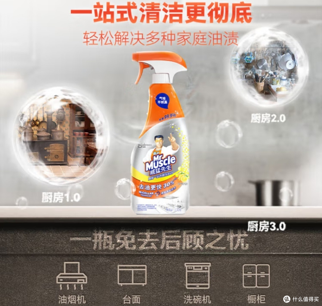 威猛先生油污清洁剂，开启厨房清洁新纪元！