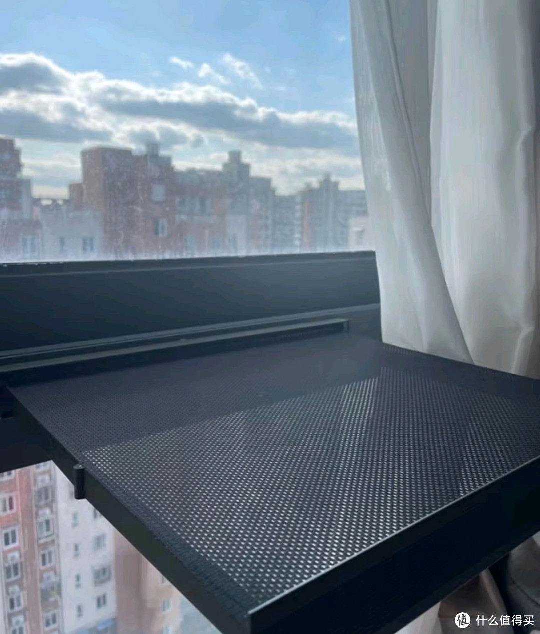 我的智能阳台之天地鱼太空铝晾衣架阳台晾晒网窗户折叠免打孔