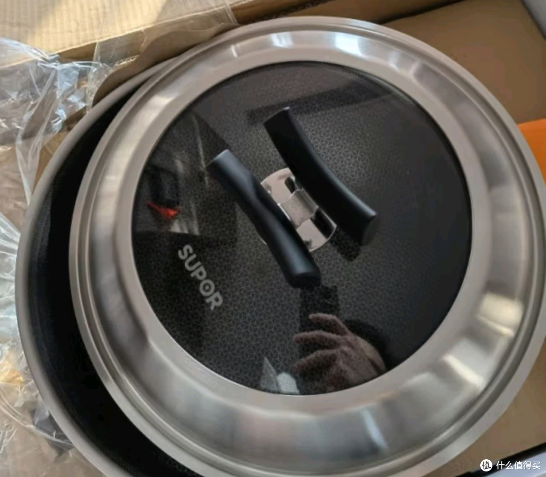 苏泊尔(SUPOR)炒锅316L不锈钢炒菜锅蜂窝抗粘X晶盾不惧铁铲煎锅燃气电磁炉通用 有副柄 CC32JA2 32cm