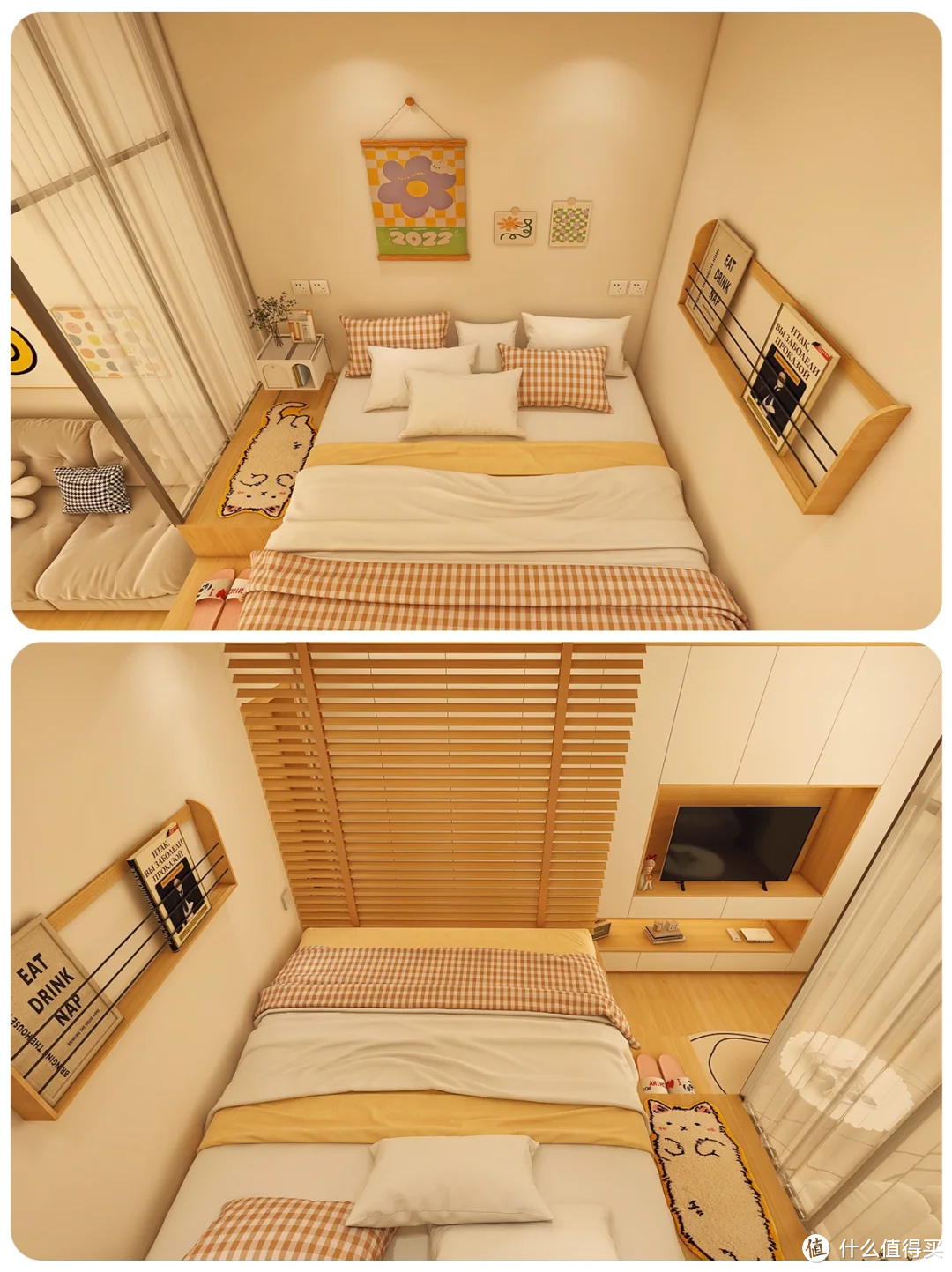 42m²爆改2室｜靠“地台床”，隔出独立卧室！