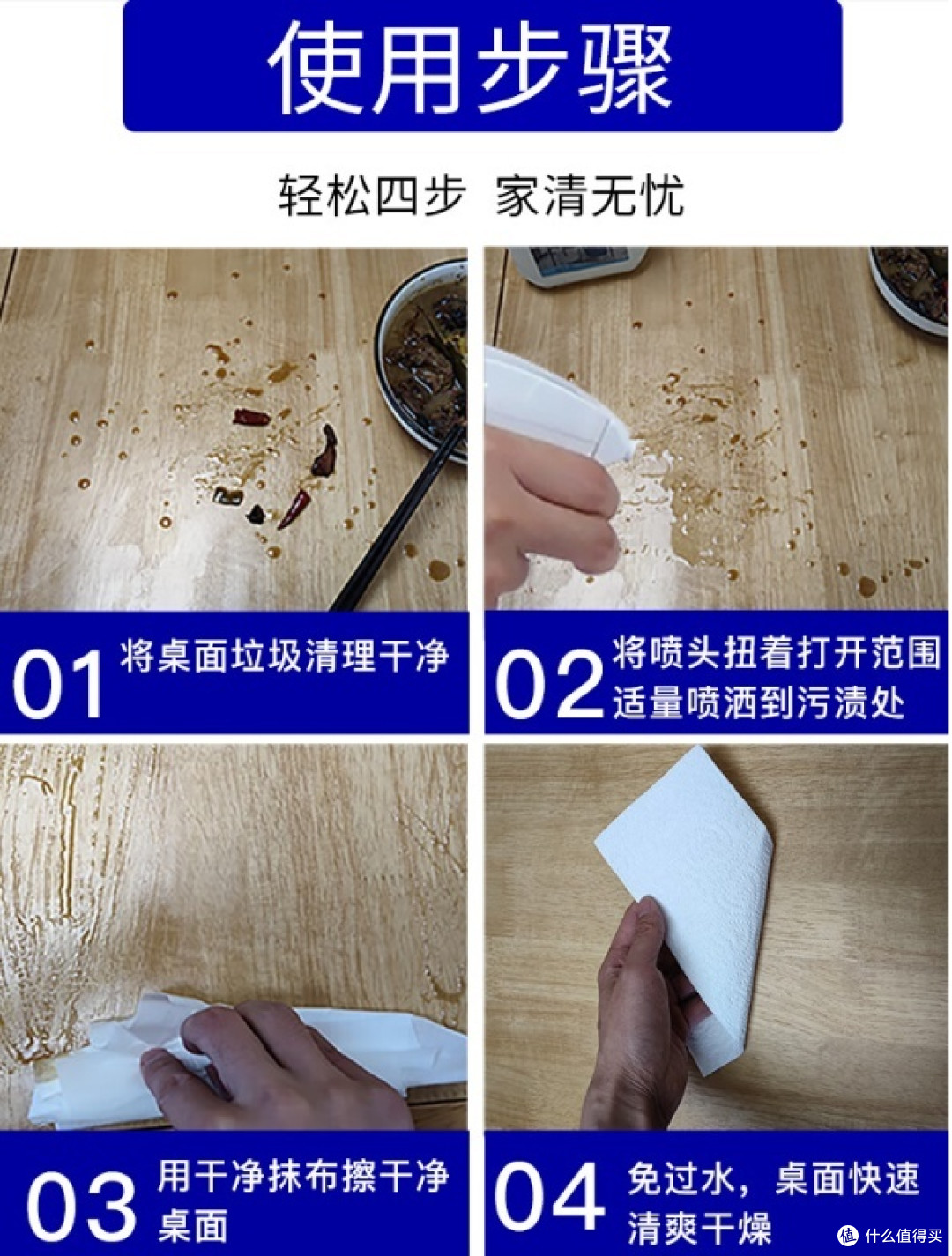 夏阳(XIAYANG)免水洗餐桌清洁剂:告别油污,清洁健康