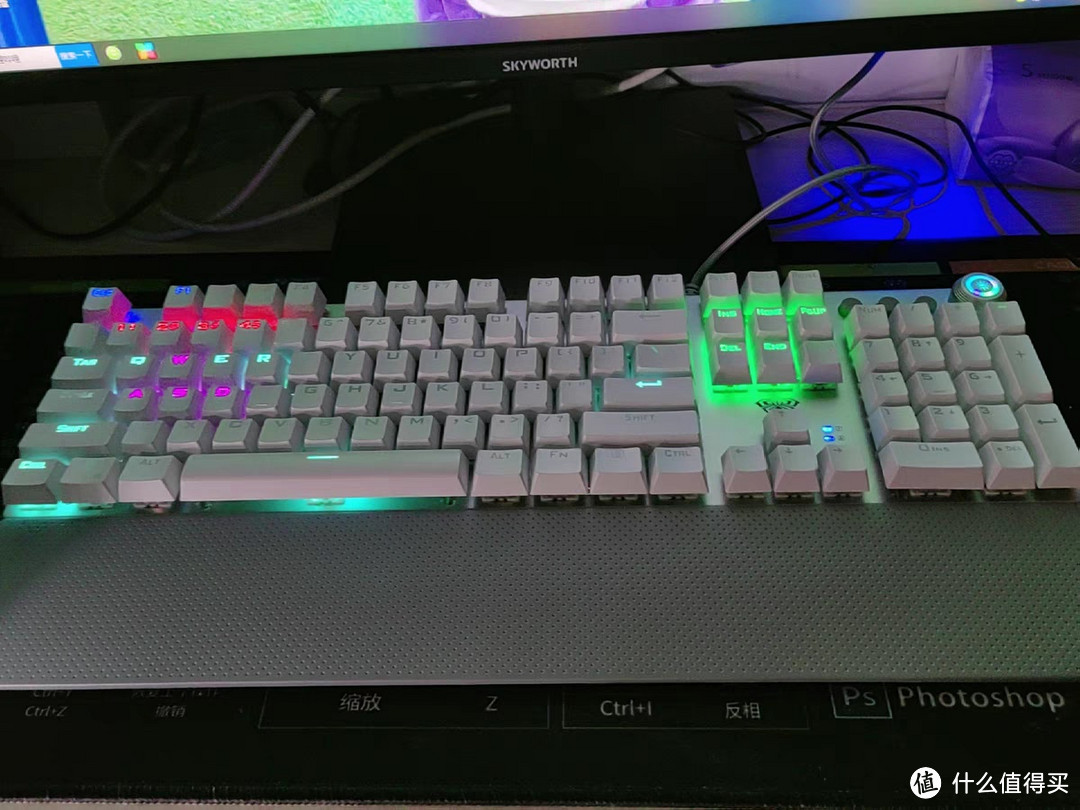 狼蛛F2088pro机械键盘电竞游戏办公台式笔记本电脑青茶红轴带手托