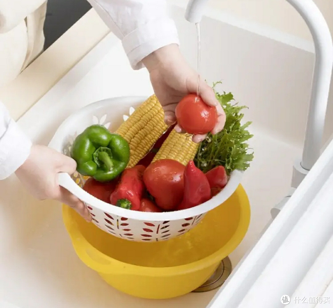 厨房必备神器！茶花新款绿色洗菜篮，让洗菜变得轻松愉快！