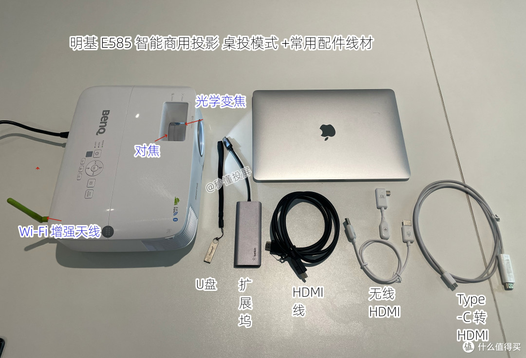 商用投影哪款好？明基E585投影仪测评体验，不同环境效果都在这了