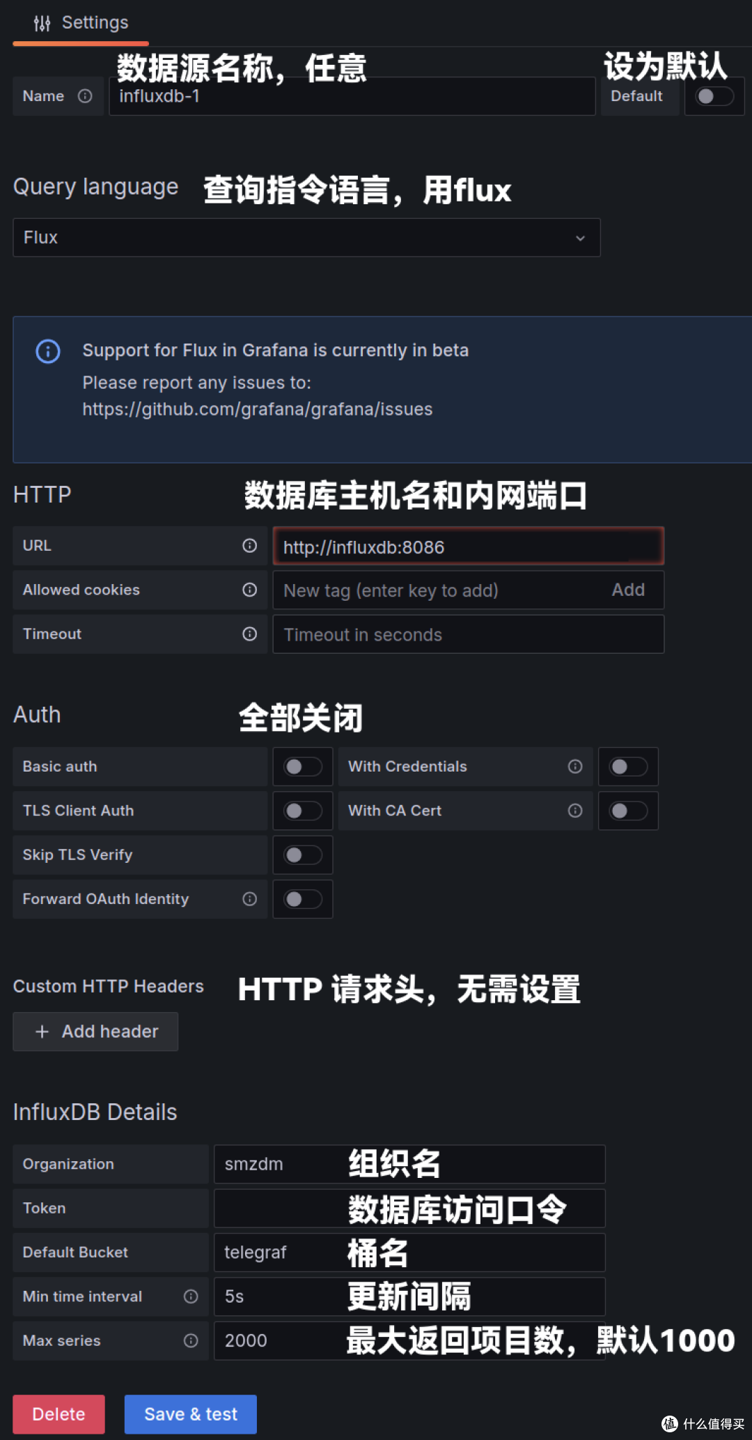 Grafana 数据源设置