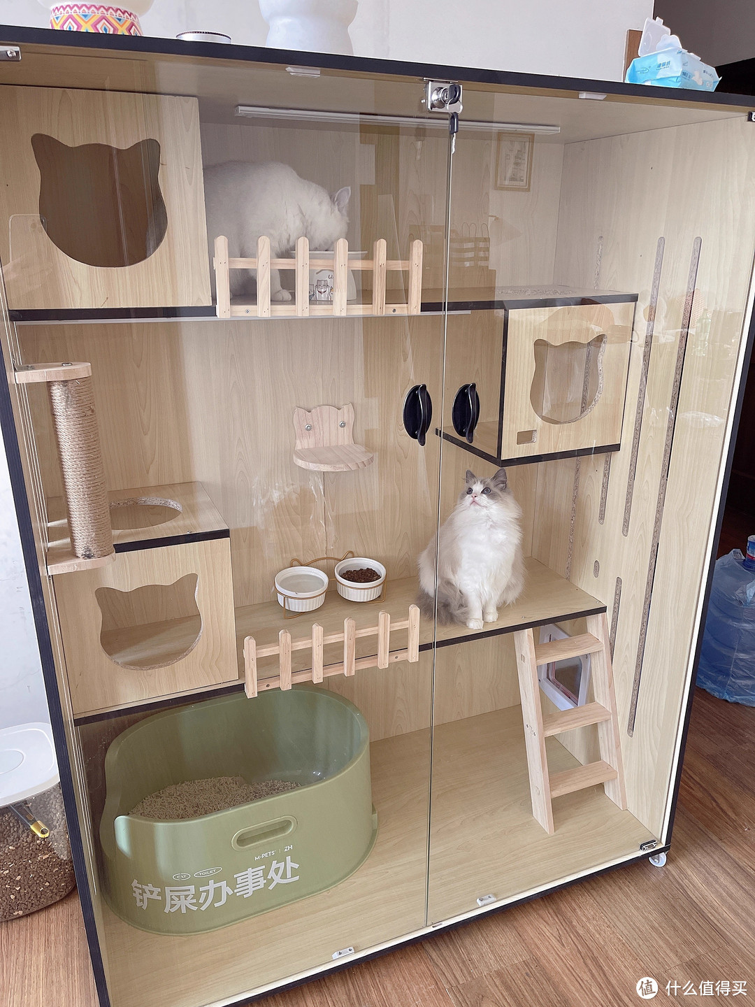 弘茂金猫别墅猫笼家用室内猫窝猫屋自由空间猫舍柜猫咪房子宠物柜