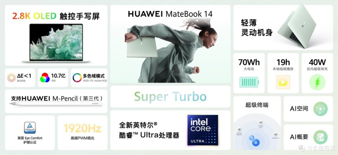 2.8K OLED手写触控屏Ultra 7处理器 新款华为MateBook 14发布