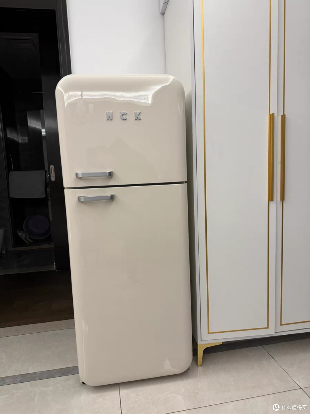 HCK哈士奇双门复古冰箱小香风家用客厅超薄嵌入式小型高颜值可爱