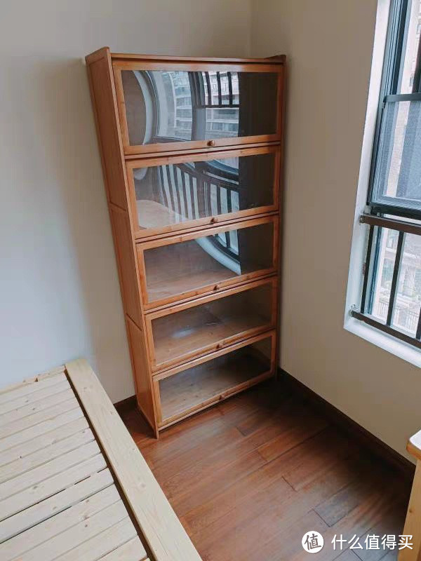书架置物架落地书柜储物柜一体靠墙收纳家用多层带门防尘展示柜子
