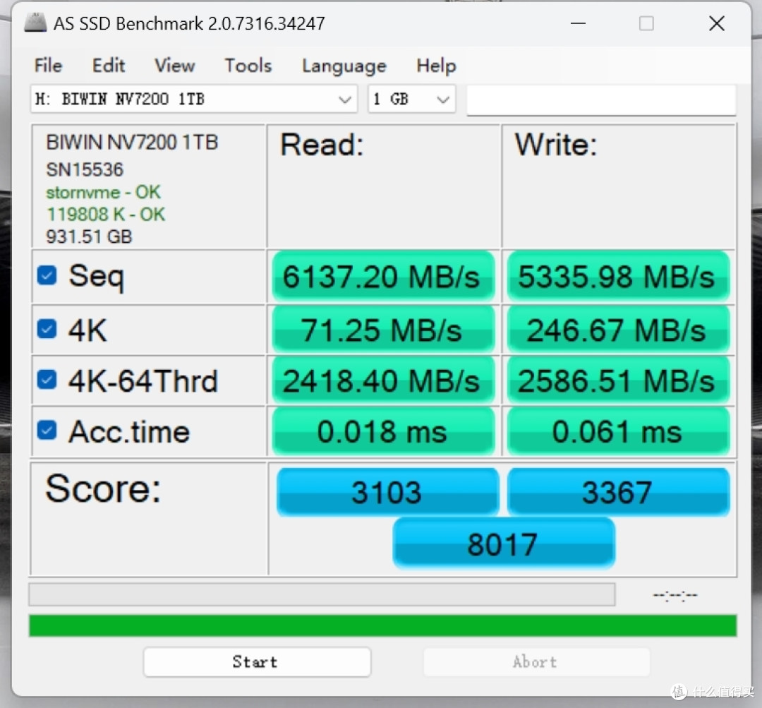 读7.2,写6.2的国产固态:佰维NV7200 PCIe 4.0 SSD评测