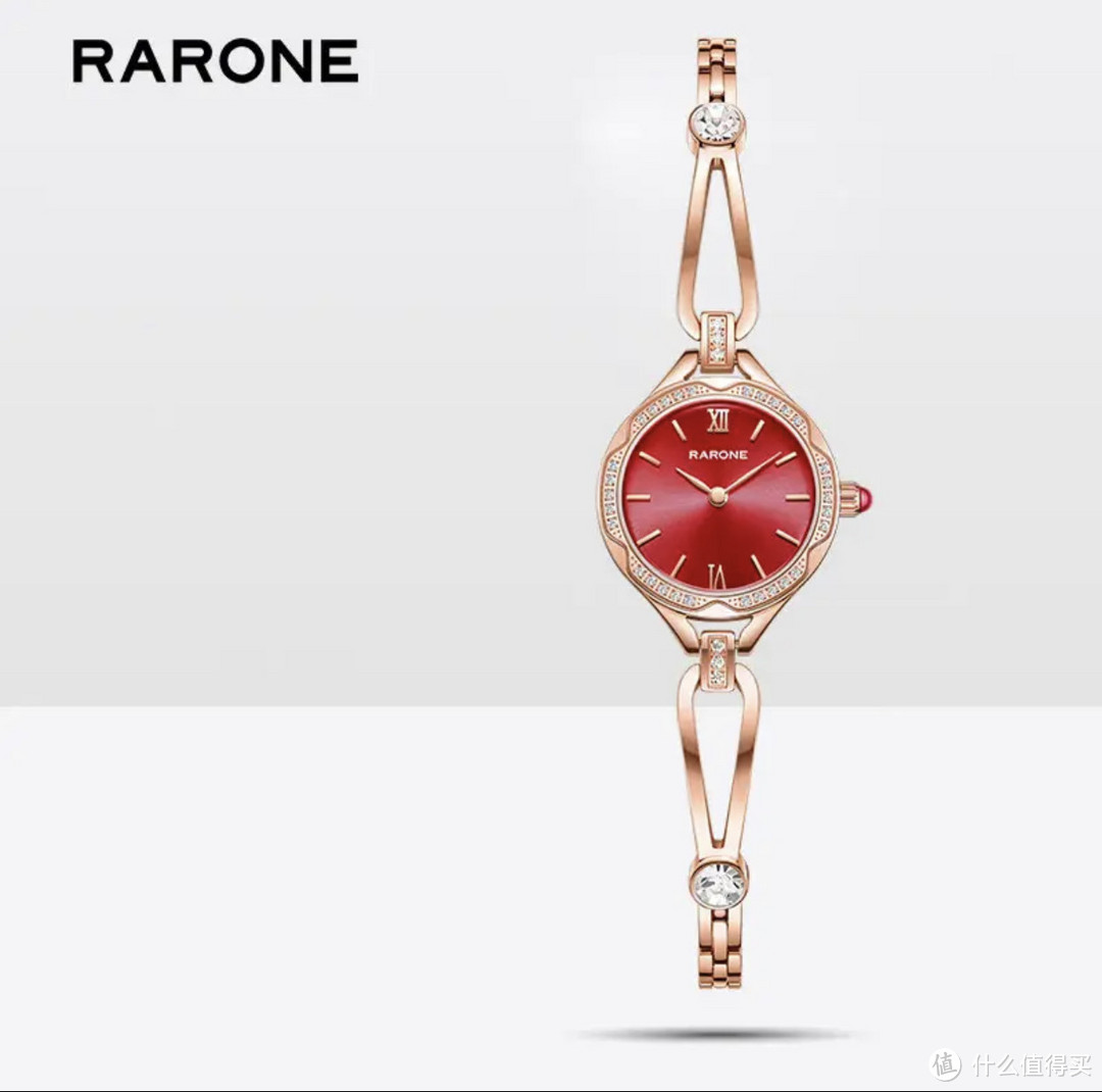 「雷诺（RARONE）手表 国潮手链式小蛮腰中国红石英女表送女友」：实用与美学的完美结合