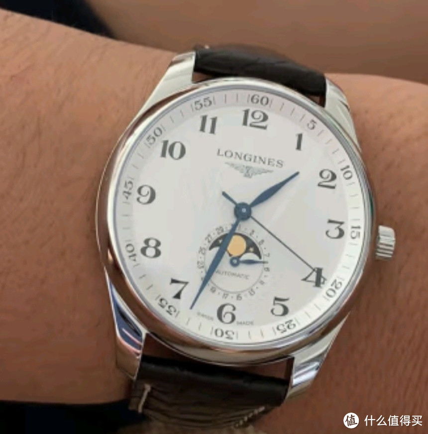 浪琴（LONGINES）瑞士手表 名匠系列 月相机械皮带男表  L29194783