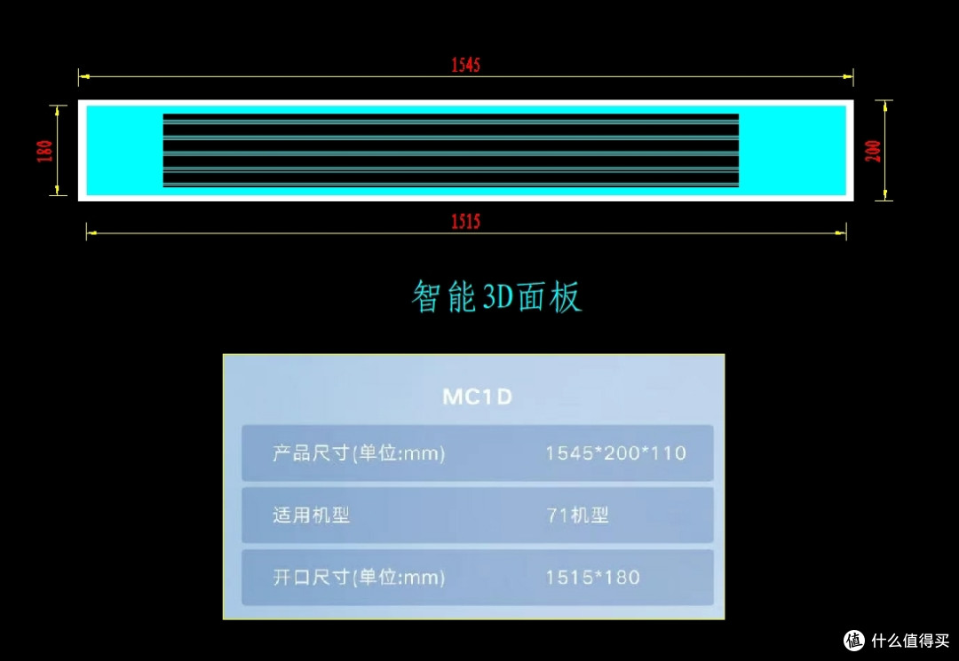 图一，智能面板尺寸、嵌入开口尺寸