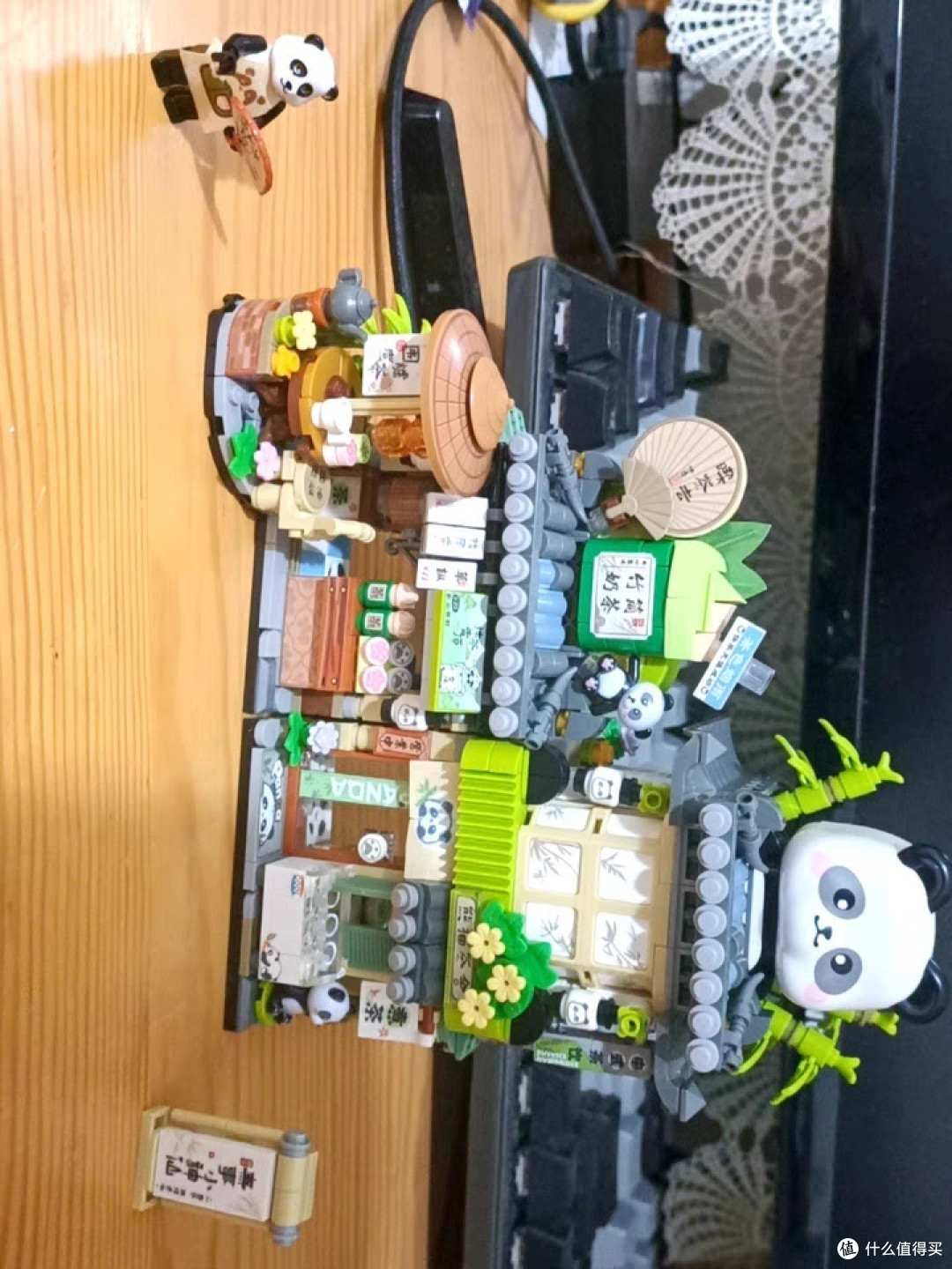 LOZ熊猫茶舍茶馆小熊咖啡店折叠街景国潮小颗粒积木拼装玩具礼物