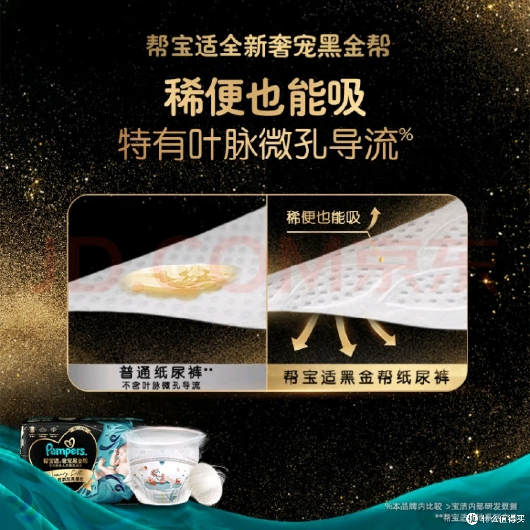 换尿布不再愁!帮宝适黑金帮拉拉裤,轻松穿脱,宝宝活动自如!