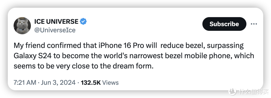 iPhone 16 Pro，史上最薄边框