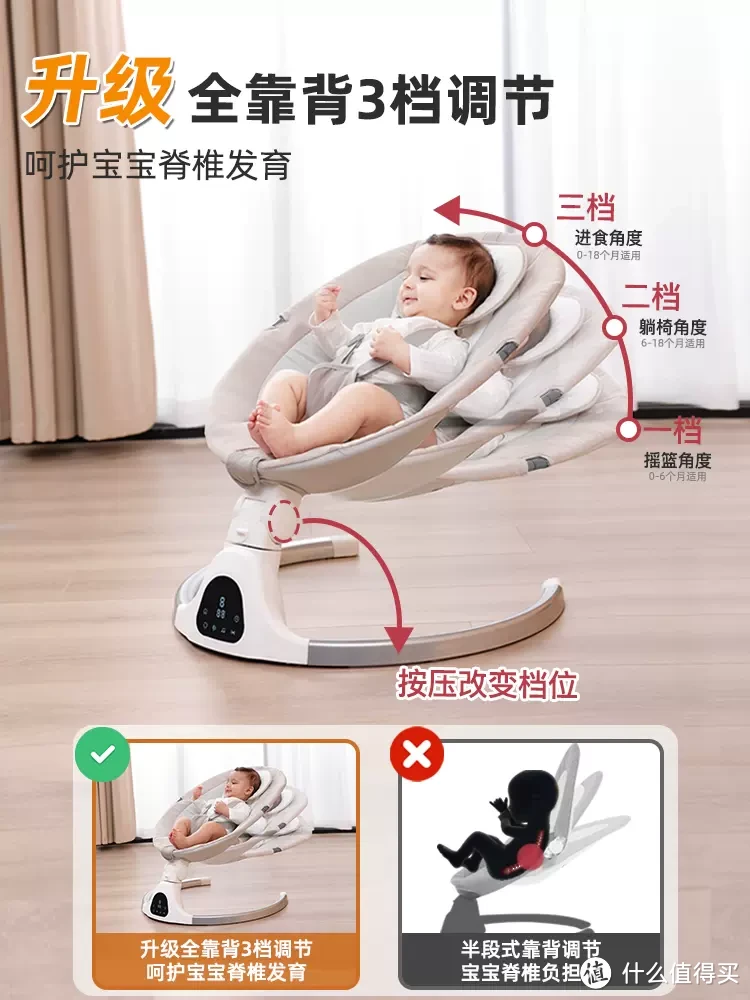 婴儿电动摇摇椅哄娃神器新生儿宝宝躺睡安抚椅哄睡摇篮床带娃摇椅