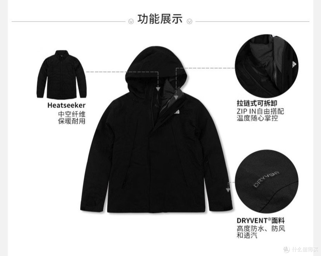 北面（The North Face）三合一冲锋衣全面评测