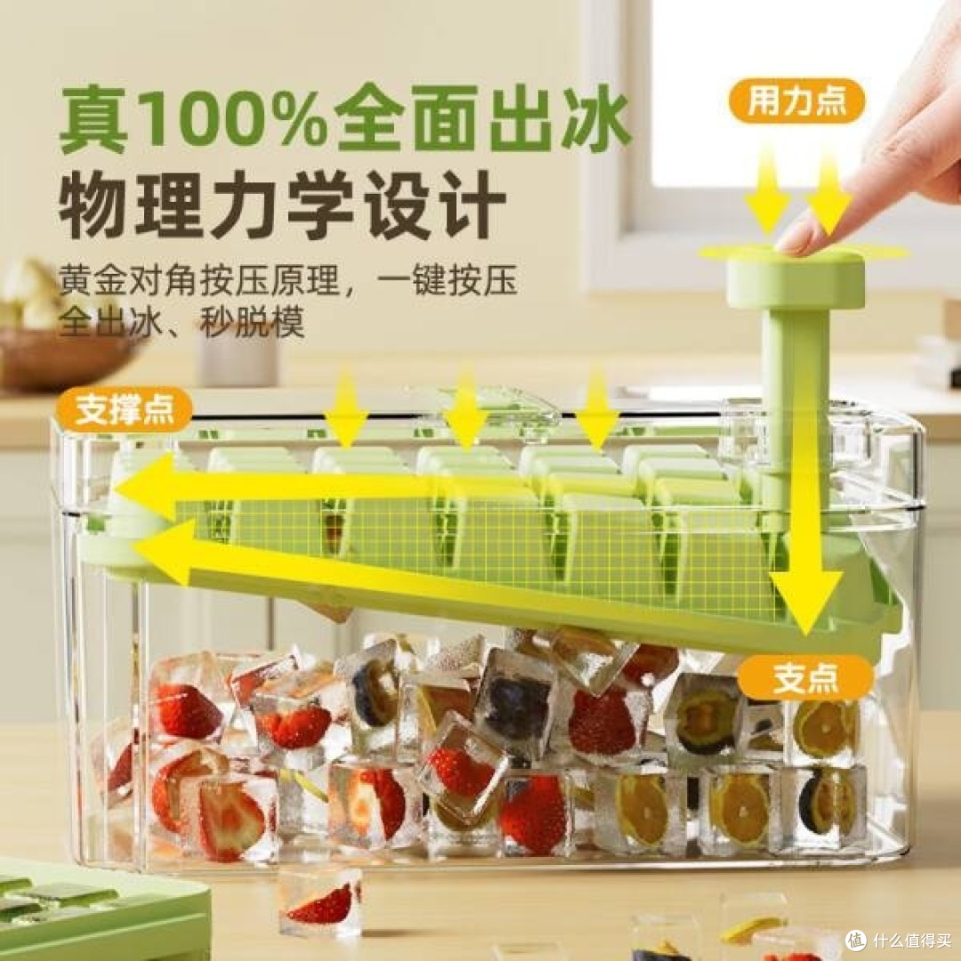 双枪(Suncha)一键按压冰格冰块模具:制冰的神器