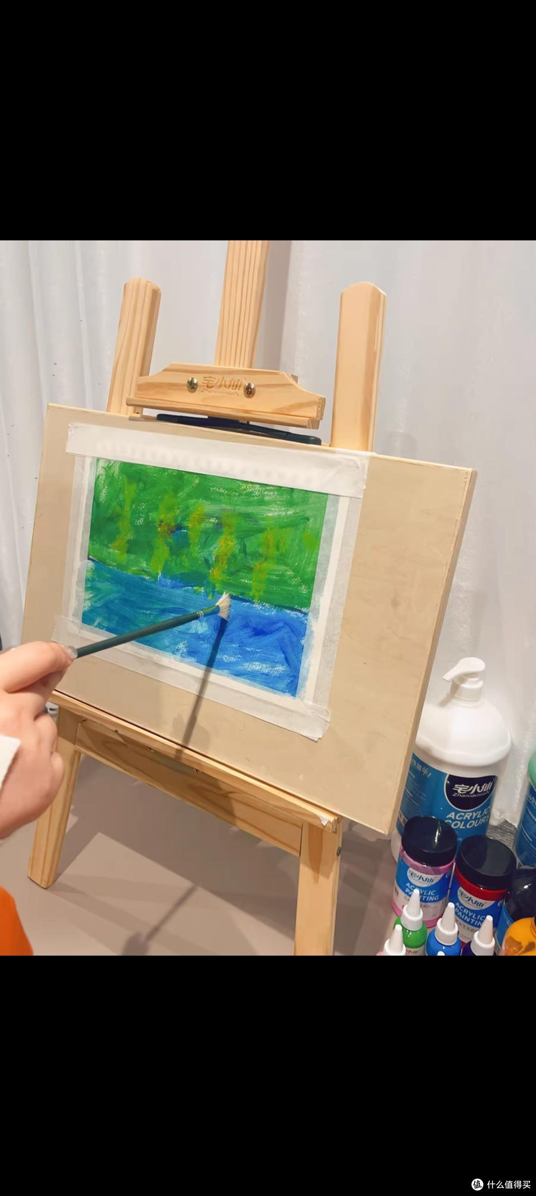 式实木质多功能便携学生幼儿园绘画架子美术生专用工具迷你画板素描写