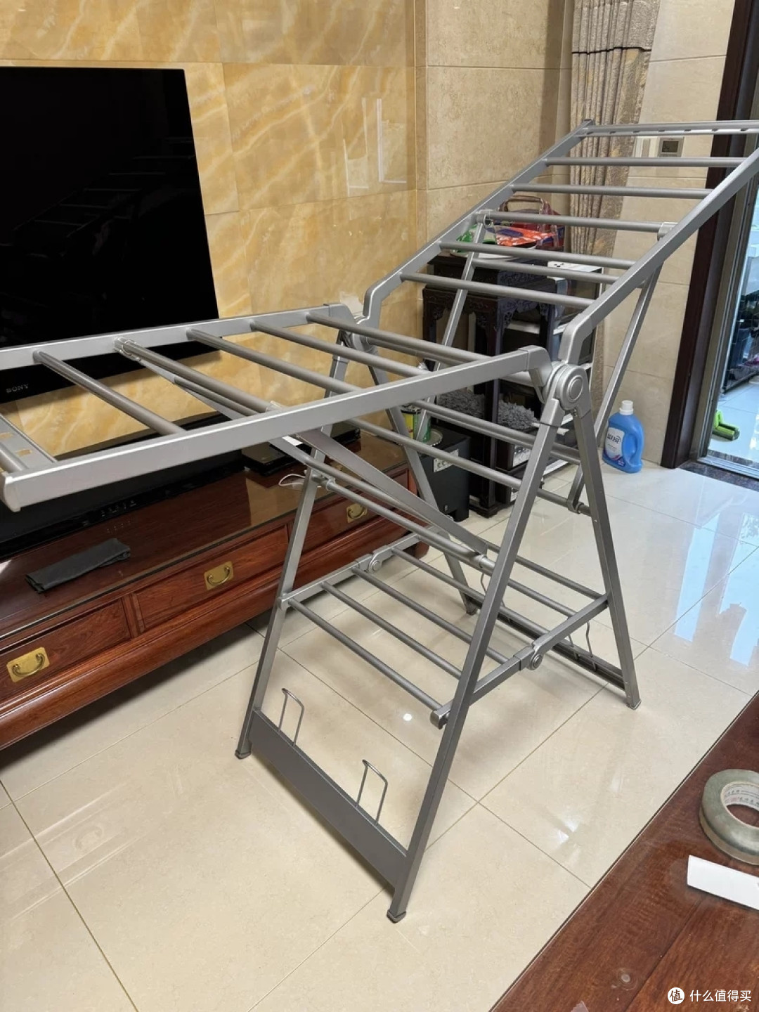 晾衣架落地折叠室内阳台家用晒被子神器加厚加粗凉衣杆户外晒衣架