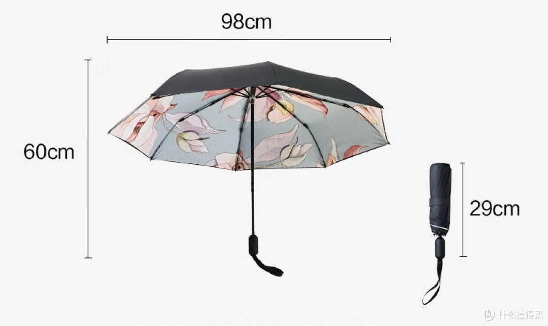 京东京造 双层黑胶三折晴雨伞：夏日出行，时尚与实用兼备