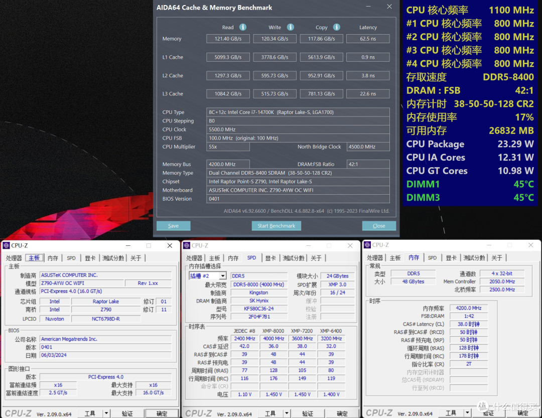 #首晒#人均8000MHz基本盘：华硕 Z790 AYW OC WIFI +金士顿Renegade叛逆者 RGB灯条限量版评测