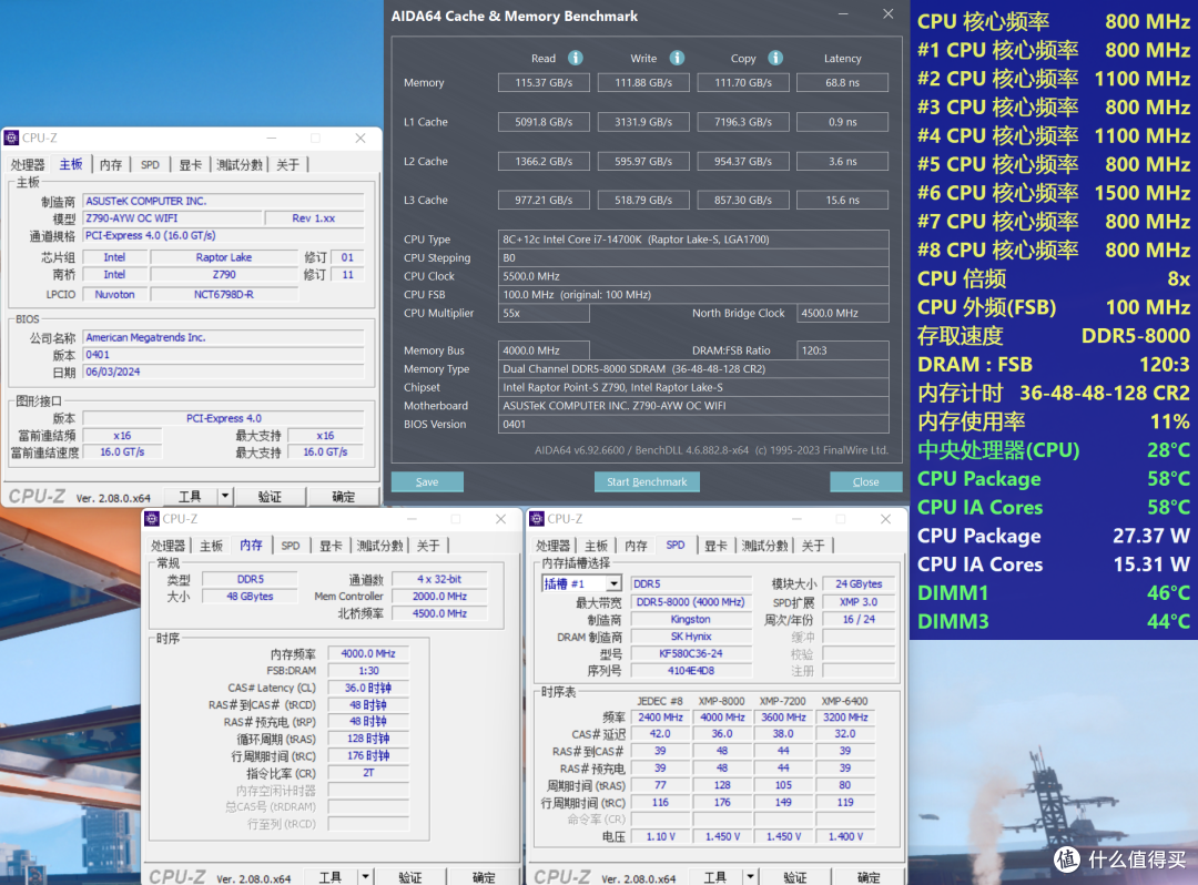 #首晒#人均8000MHz基本盘：华硕 Z790 AYW OC WIFI +金士顿Renegade叛逆者 RGB灯条限量版评测