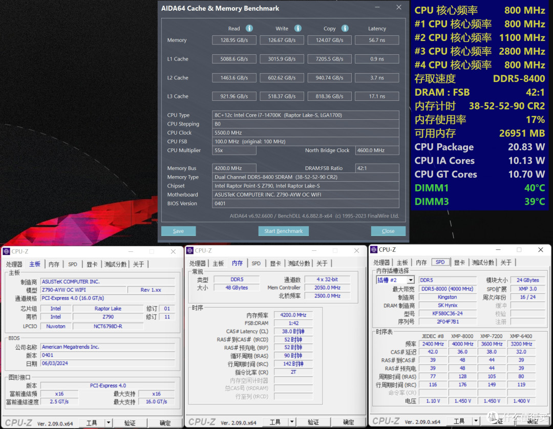 #首晒#人均8000MHz基本盘：华硕 Z790 AYW OC WIFI +金士顿Renegade叛逆者 RGB灯条限量版评测