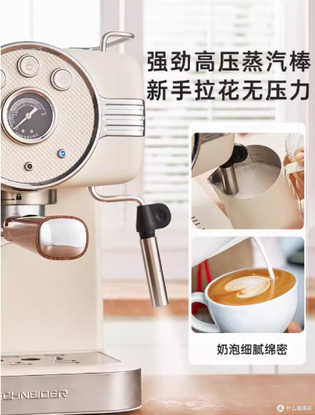 SCHNEIDER施耐德 咖啡机家用意式全半自动办公室一体浓缩奶泡萃取
