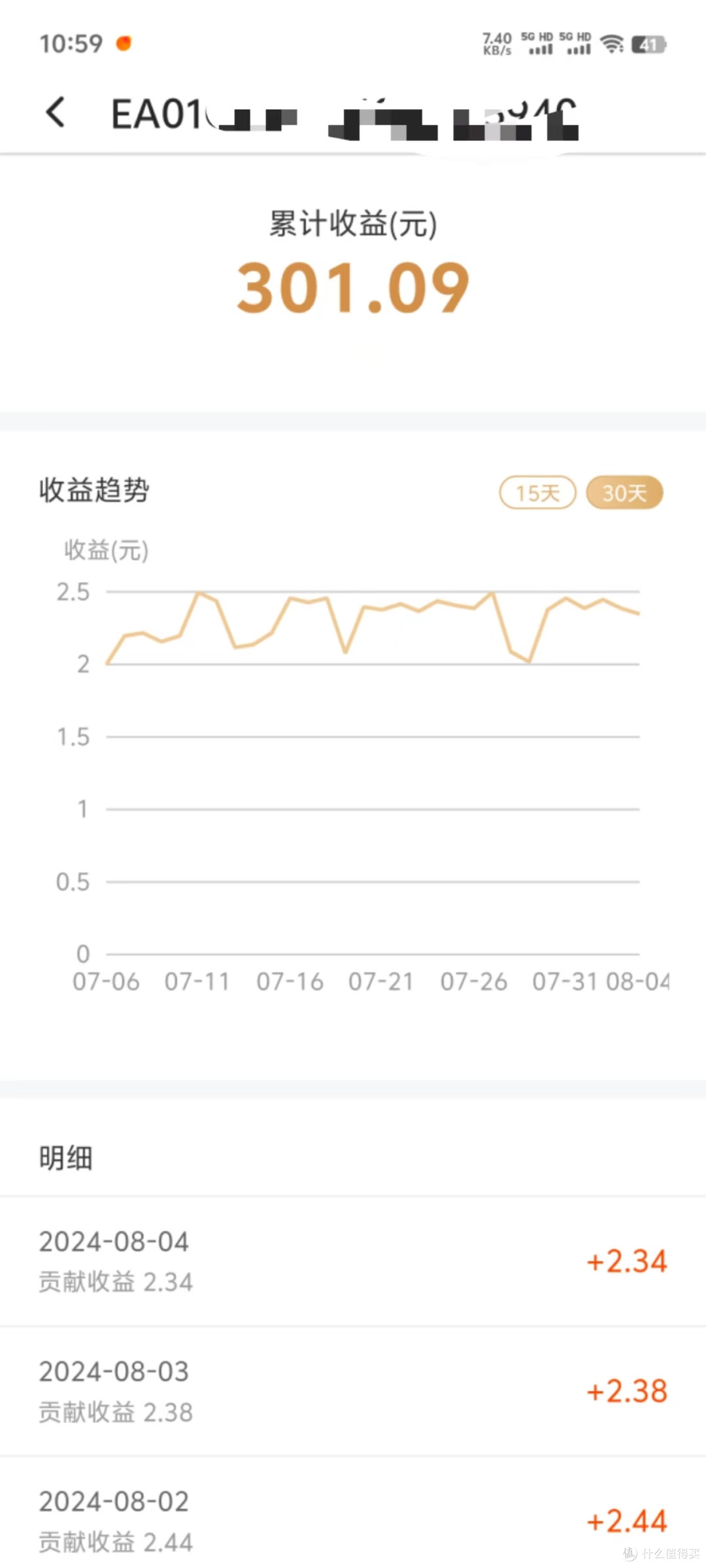 OEA设备30天跑分情况