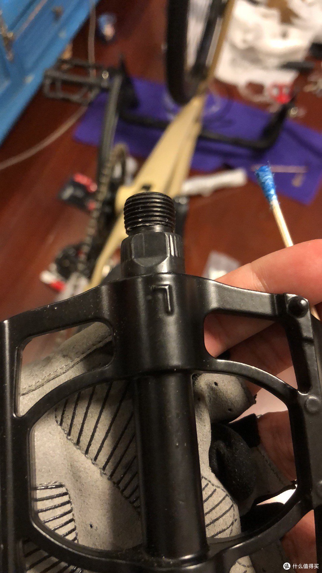 脚蹬肯定也会升级，暂时先用着。蓝色是美孚黄油，用来代替界面脂的。