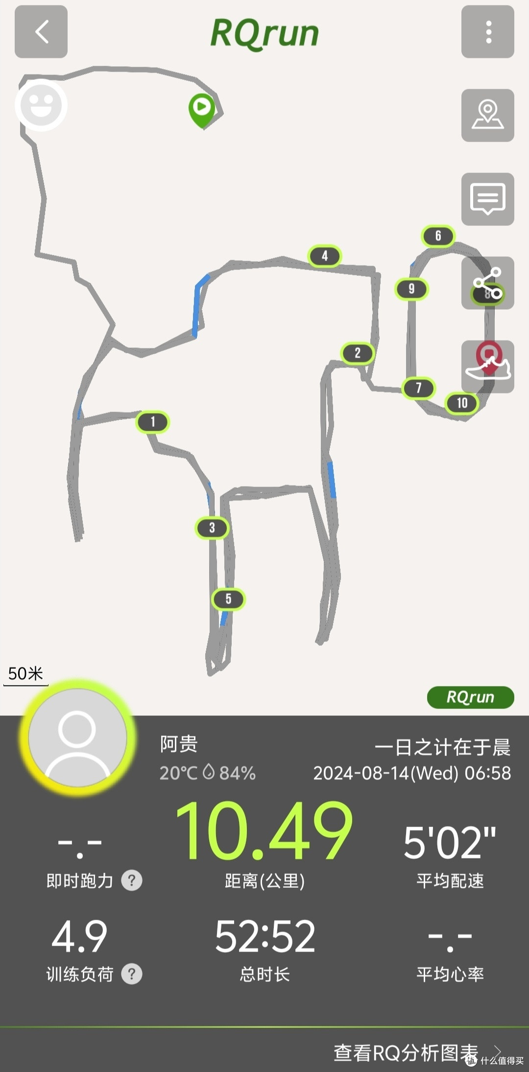 82年中年大叔，52分钟晨跑10km