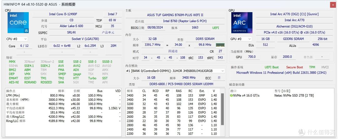 晶莹剔透,亮彩夺目!玖合星舞 DDR5 6800 32GB套装灯条内存开箱及超频测试分享!