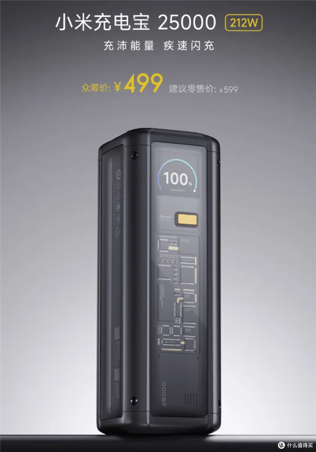 499元史上最强 小米充电宝25000 212W发布:支持PD 3.1 140W