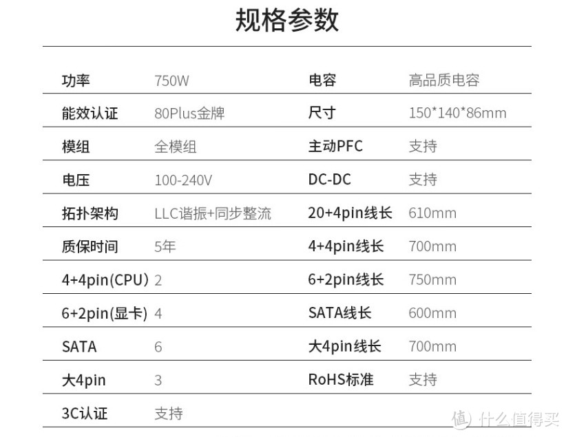 长城X7 750W金牌全模组电源：高效、稳定之选