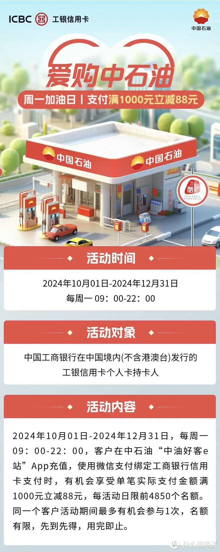 中石油工行信用卡充值1000-88